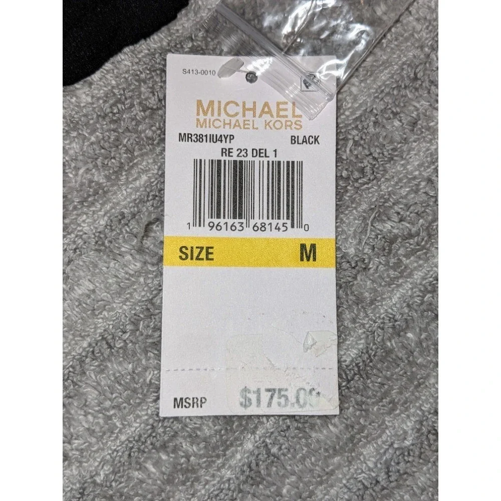 Michael Kors Pleated Mini Dress Long Sleeve Black Party Cocktail Size M NWT $175